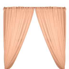 Sheer Voile Rod Pocket Curtains Peach 1