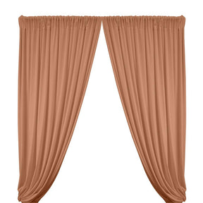 Stretch Velvet Rod Pocket Curtains Peach 1