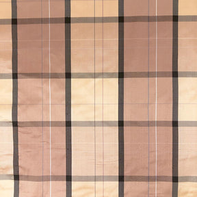 Silk Shantung Plaid Fabric SV575819 Pink/Beige 1