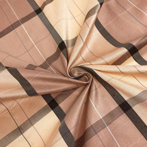 Silk Shantung Plaid Fabric SV575930 Orange/Purple 4