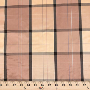 Silk Shantung Plaid Fabric SV575930 Orange/Purple 5