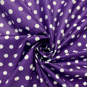 Small Polka Dot Cotton Poplin Fabric 43 44 Inch Fabric SV575586 Purple / White 3