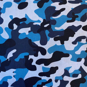 Military Camo Print Cotton Fabric SV576962 Blue 1