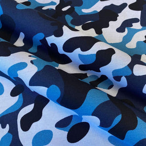 Military Camo Print Cotton Fabric SV576962 Blue 2