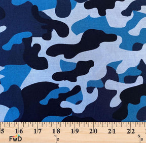 Military Camo Print Cotton Fabric SV576962 Blue 3