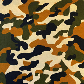 Military Camo Print Cotton Fabric SV576963 Brown 1