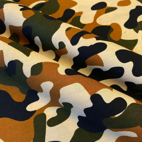Military Camo Print Cotton Fabric SV576963 Brown 2
