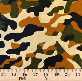 Military Camo Print Cotton Fabric SV576963 Brown 3