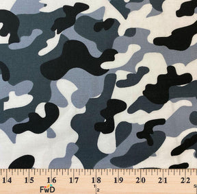 Military Camo Print Cotton Fabric SV576965 Grey 3