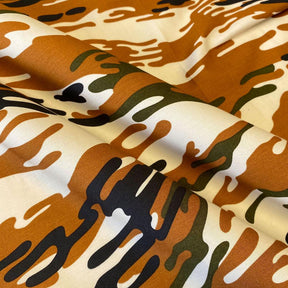Tiger Camo Print Cotton Fabric SV576968 Brown 2