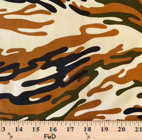 Tiger Camo Print Cotton Fabric SV576968 Brown 3