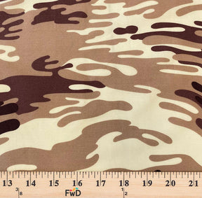 Tiger Camo Print Cotton Fabric SV576967 Sand 3