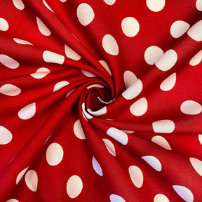 Large Polka Dot Cotton Poplin Fabric 58 60 Inch SV576955 Red / White 2