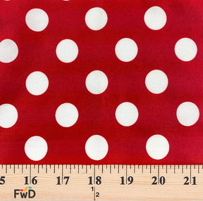 Large Polka Dot Cotton Poplin Fabric 58 60 Inch SV576955 Red / White 3