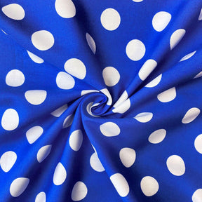 Large Polka Dot Cotton Poplin Fabric 58 60 Inch SV576951 Royal Blue / White 2