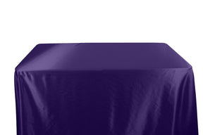 Charmeuse Satin 6 Feet Banquet Table Covers Purple 1