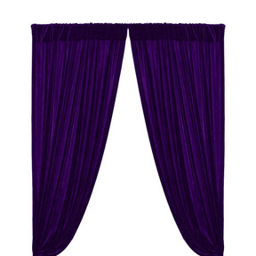 Micro Velvet Rod Pocket Curtains Purple 1