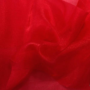 Crystal Organza Rod Pocket Curtains Red 3