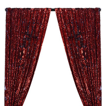 Two Sided Reversible Sequins Rod Pocket Curtains Red Navy 1