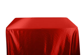 Charmeuse Satin 6 Feet Banquet Table Covers Red 1