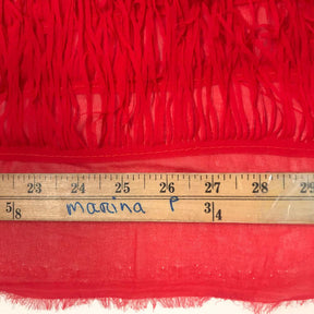 Fringe Embroidery On Georgette Fabric SV576140 Red 3