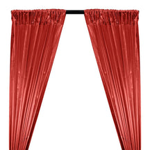 Tissue Lame Rod Pocket Curtains Red 1