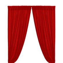 Micro Velvet Rod Pocket Curtains Red 1