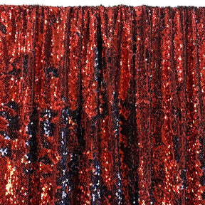 Two Sided Reversible Sequins Rod Pocket Curtains Red Navy 2