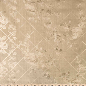 Rose Grid Oilcloth Fabric SV578139 Gold 4