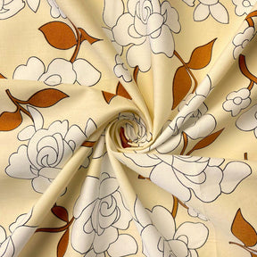 Rosette Printed Cotton Poplin Fabric SV576988 Beige 2