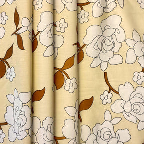 Rosette Printed Cotton Poplin Fabric SV576988 Beige 1