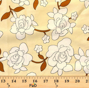 Rosette Printed Cotton Poplin Fabric SV576988 Beige 4