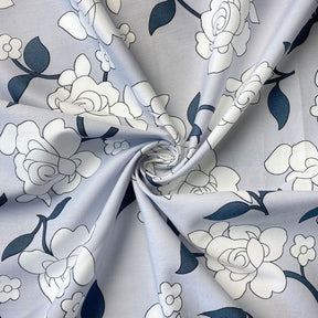 Rosette Printed Cotton Poplin Fabric SV576990 Grey 2