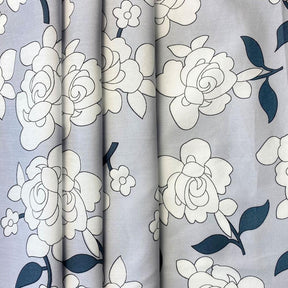 Rosette Printed Cotton Poplin Fabric SV576990 Grey 1