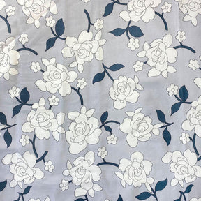 Rosette Printed Cotton Poplin Fabric SV576990 Grey 3