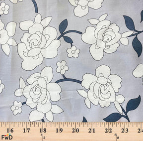 Rosette Printed Cotton Poplin Fabric SV576990 Grey 4