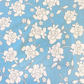 Rosette Printed Cotton Poplin Fabric SV576989 Light Blue 3