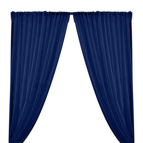 Cotton Voile Rod Pocket Curtains Royal Blue 1