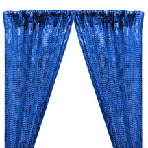 Hologram 8Mm Square Sequins Rod Pocket Curtains Royal Blue 1