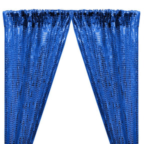 Hologram 8Mm Square Sequins Rod Pocket Curtains Royal Blue 1
