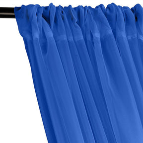 Sheer Voile Fire Retardant Rod Pocket Curtains Royal Blue 2