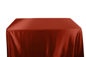 Charmeuse Satin 8 Feet Banquet Table Covers Rust 1