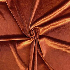 Stretch Velvet Rod Pocket Curtains Rust 3