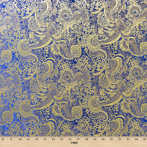 Gold Paisley Metallic Brocade Fabric SV570402 Royal Blue / Gold 4