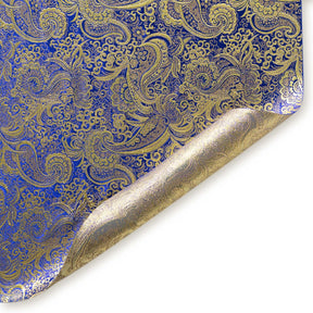 Gold Paisley Metallic Brocade Fabric SV570402 Royal Blue / Gold 3