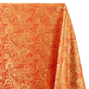 Gold Paisley Metallic Brocade Fabric SV570403 Red / Gold 1