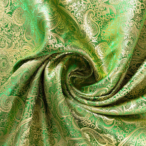Gold Paisley Metallic Brocade Fabric SV570405 Kelly Green / Gold 2