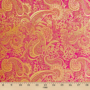 Gold Paisley Metallic Brocade Fabric SV570407 Fuchsia / Gold 4