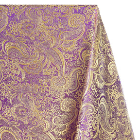 Gold Paisley Metallic Brocade Fabric SV570408 Purple / Gold 1