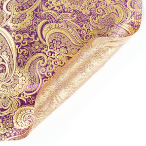 Gold Paisley Metallic Brocade Fabric SV570408 Purple / Gold 3